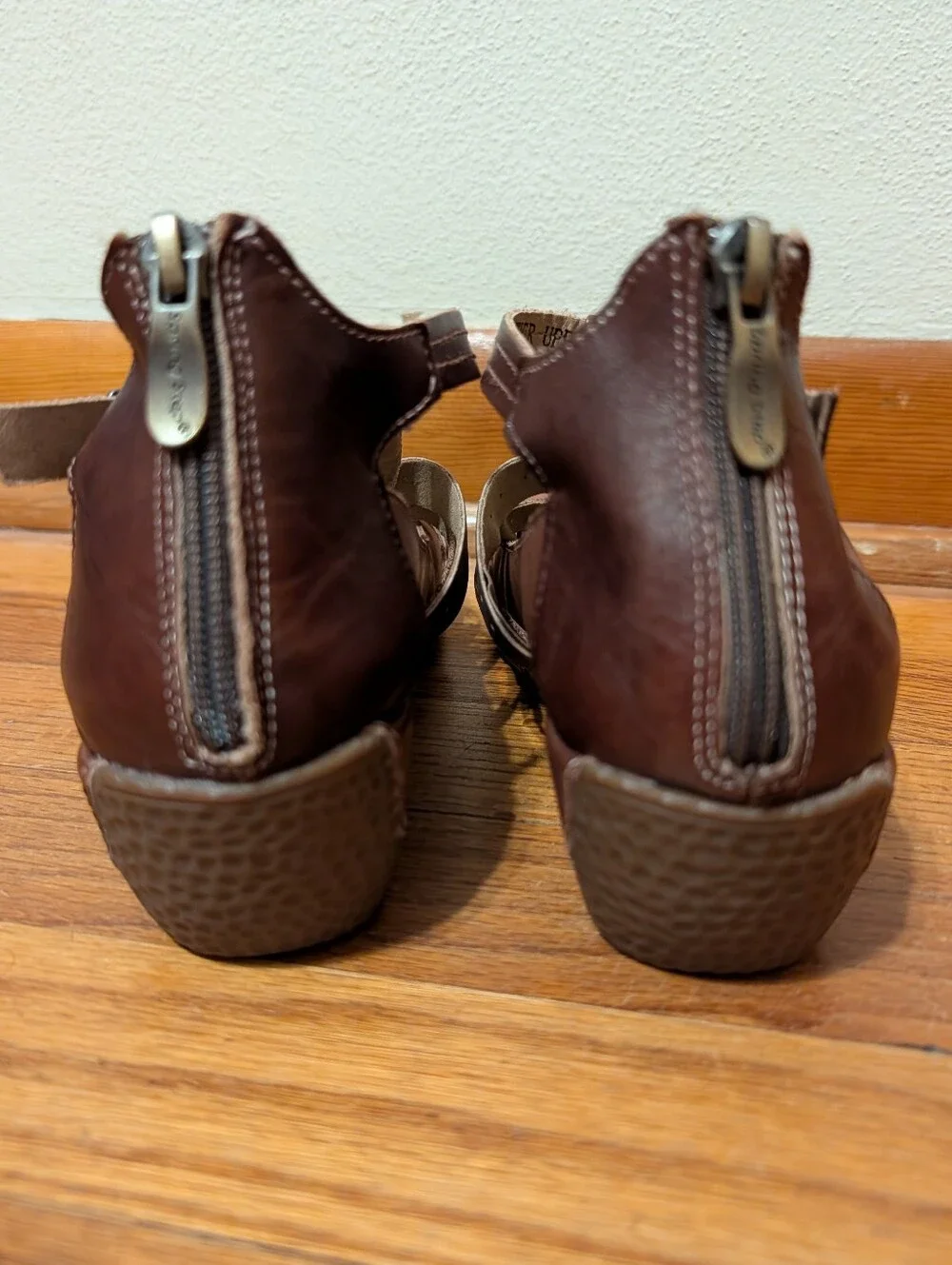 L'artiste Spring Step Cognac Brown Multi Cut Out Wedges